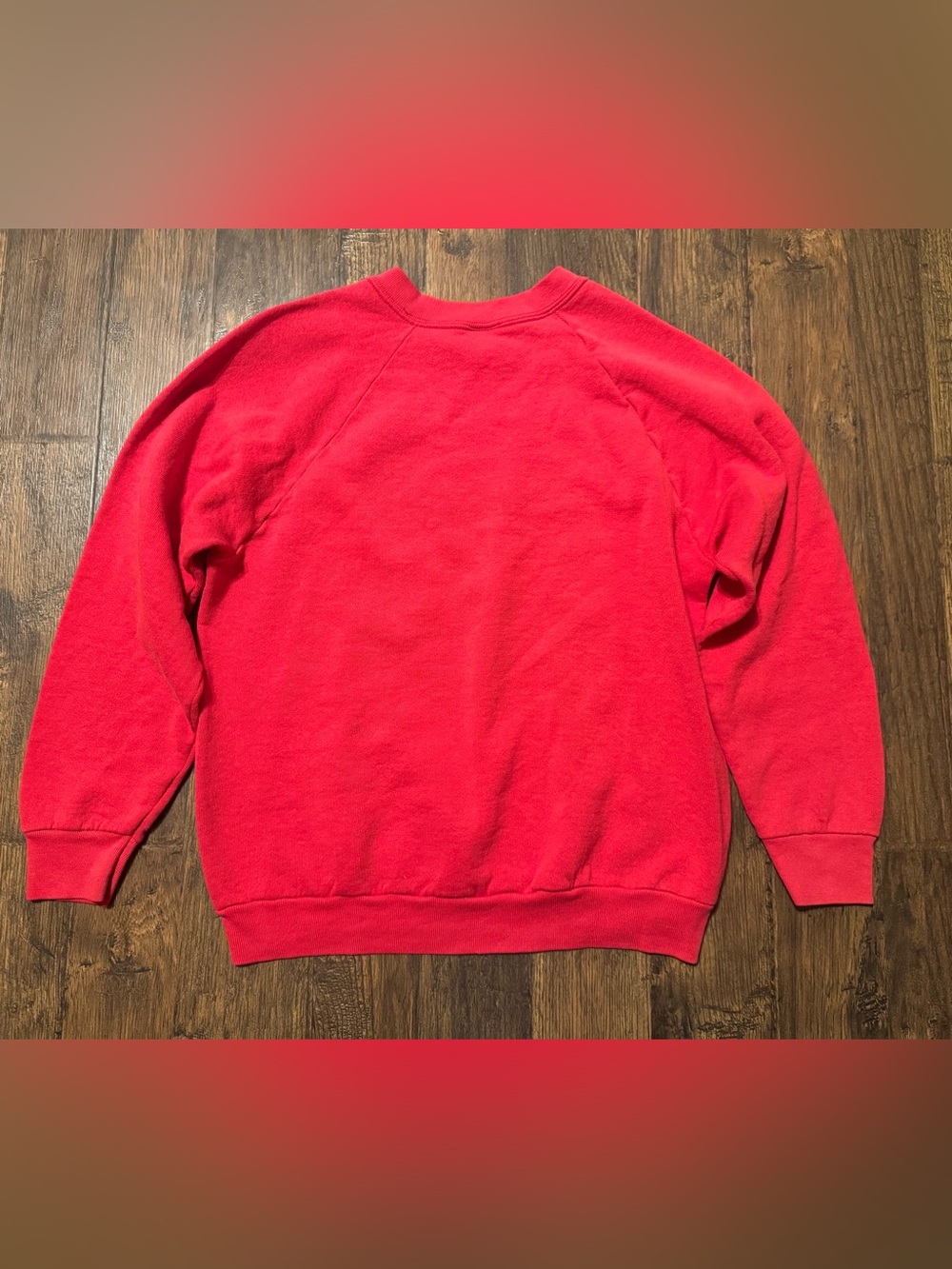 Vintage 90’s Red Fruit Of The Loom Blank Raglan Crewneck Sweatshirt Size M